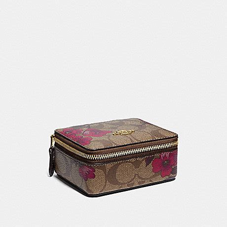 metallic graphite purses coach small box floral|metallic coach jewelry.